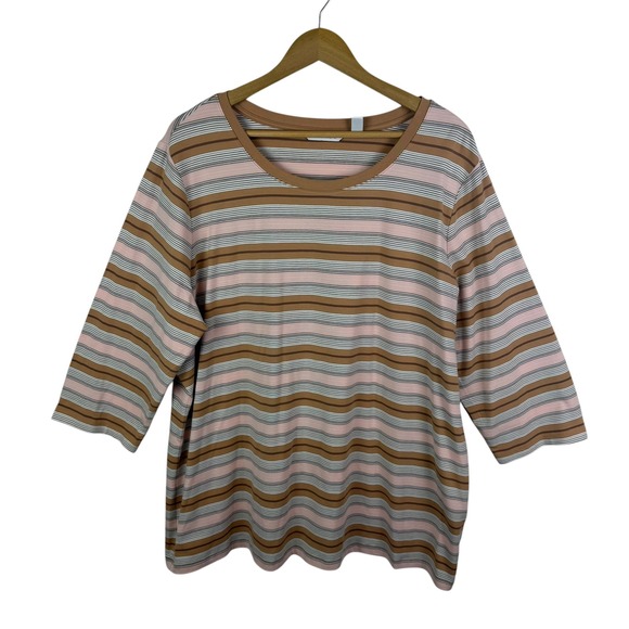 Isaac Mizrahi Live! Tops - Isaac Mizrahi Live Striped Scoop Neck Top Size 2X Comfy Soft Stretch Everyday